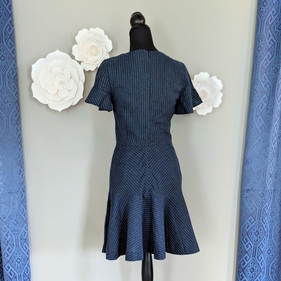 Banana Republic Cotton Pin-Striped Ruffle Dress - Picture 3 of 7